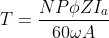 T =\frac{NP\phi ZI_{a}}{60\omega A}